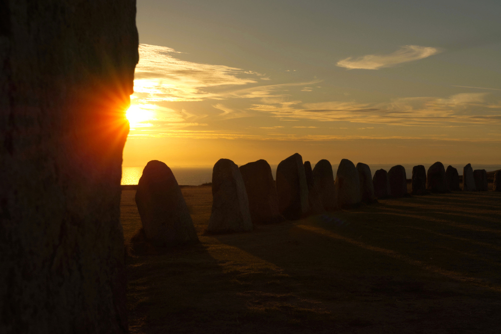 Viking monument at sunset, Sweden