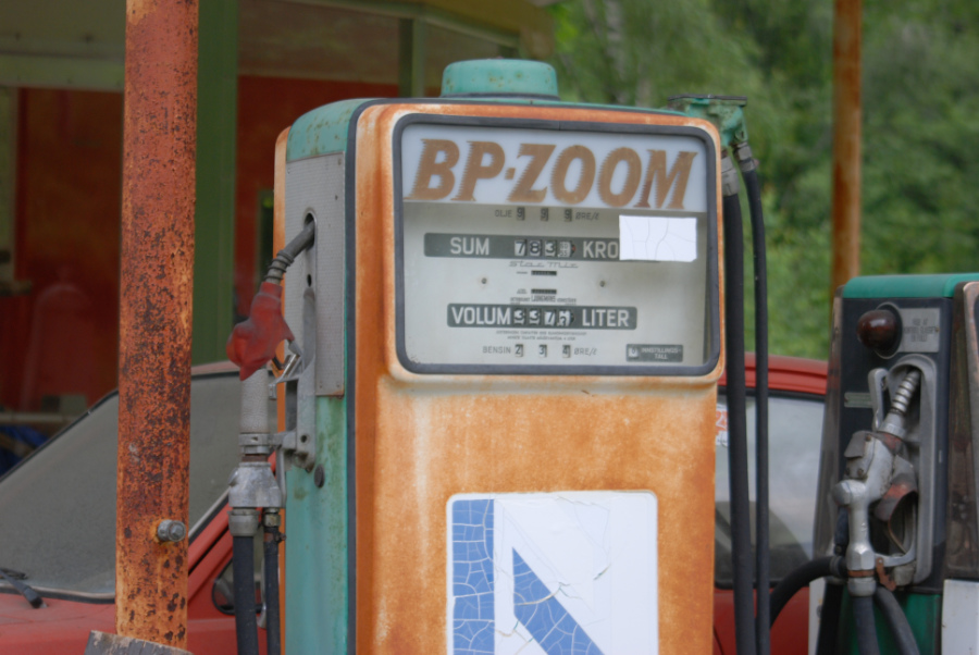 Gas station in Skjolden, Noorwegen