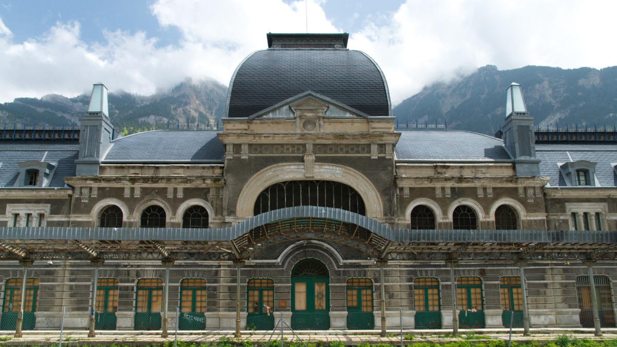 Abandoned railway staion of Canfranc in the Pyrenees
