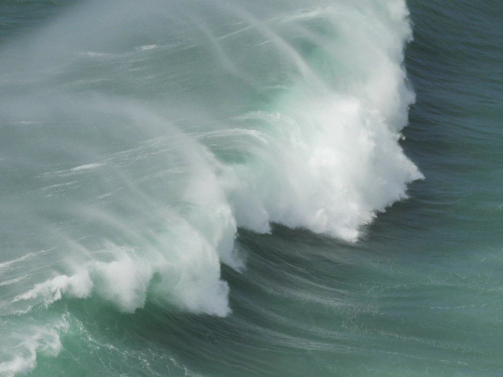 High wave in Nazaré, Portugal