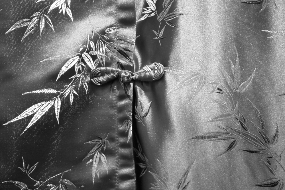 Silk garment in factory Beijing, in black and white