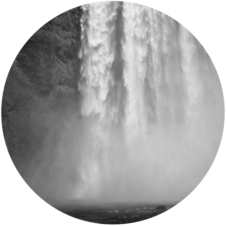 Skogafoss on Iceland in black and white