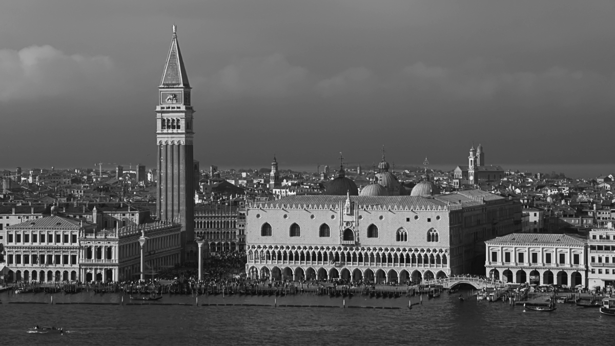 Venice overview in black and white